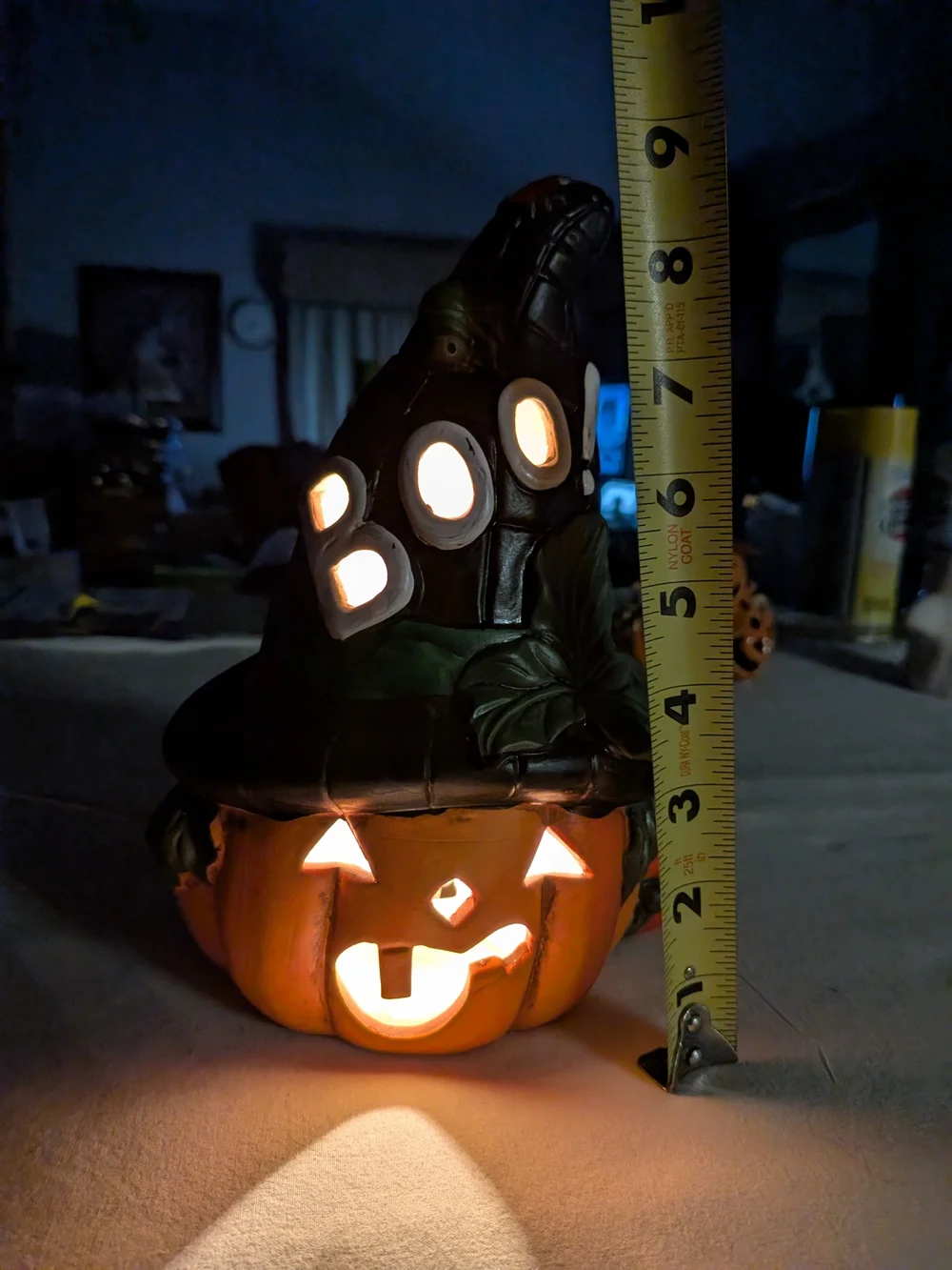Vintage Halloween Jack-O'-Lantern Ceramic Light - Orange and Black
